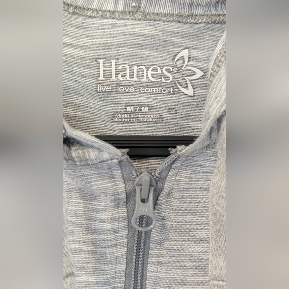 Hanes Womens Hoodie Medium Full Zip Long Sleeve Grey Fitness Active Athleisure - Picture 6 of 6